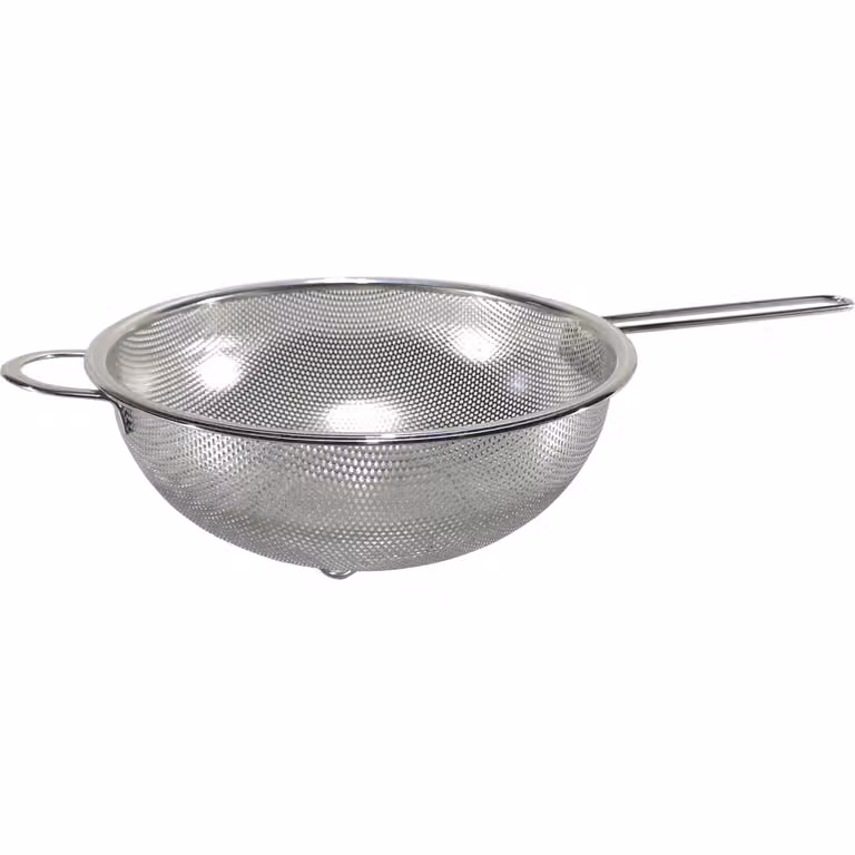 Scolapasta rotondo in acciaio inossidabile GUSTO CASA con manici, colore argento, diametro: 25,5 cm