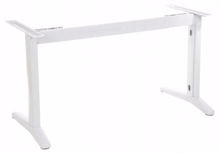Struttura in metallo per scrivania o tavolo (STL), lunghezza regolabile, gambe regolabili, altezza 72,5 cm, bianco