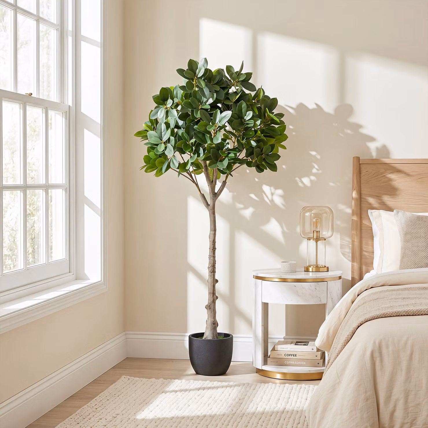Albero artificiale Costway verde con 25 rami e foglie fitte e vaso zavorrato per interno ed esterno, Altezza: 135 cm