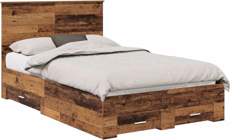 Struttura del letto con testiera Legno vecchio 120 x 190 cm