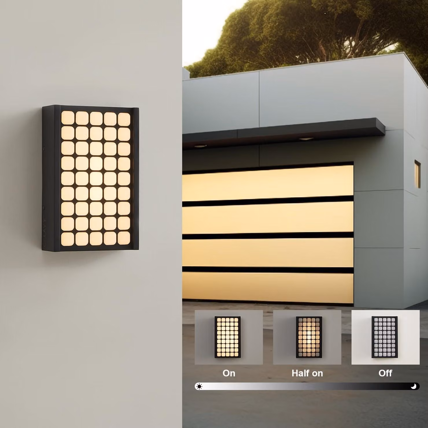 Lampada da parete esterna a LED, dimmerabile, grado di protezione IP65, 18W, 2500 lumen, luce bianco caldo