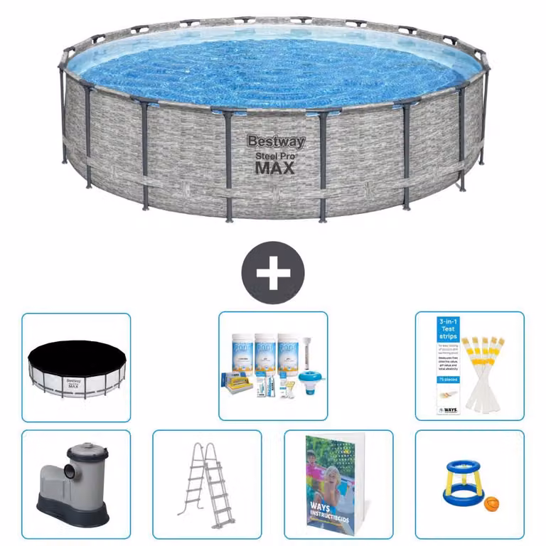 Bestway Steel Pro MAX, piscina in acciaio, forma rotonda - 549x122 cm - 6 pezzi, modello S548