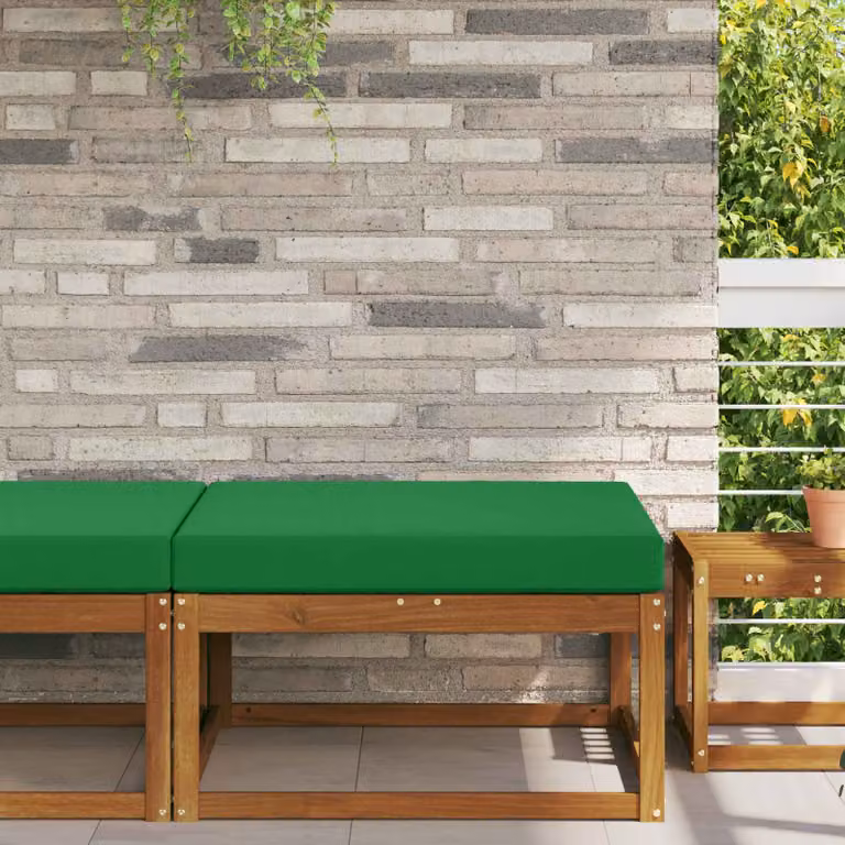 vidaXL Cuscino per divano da esterno in poliestere verde L 80 x P 80 x H 80 cm