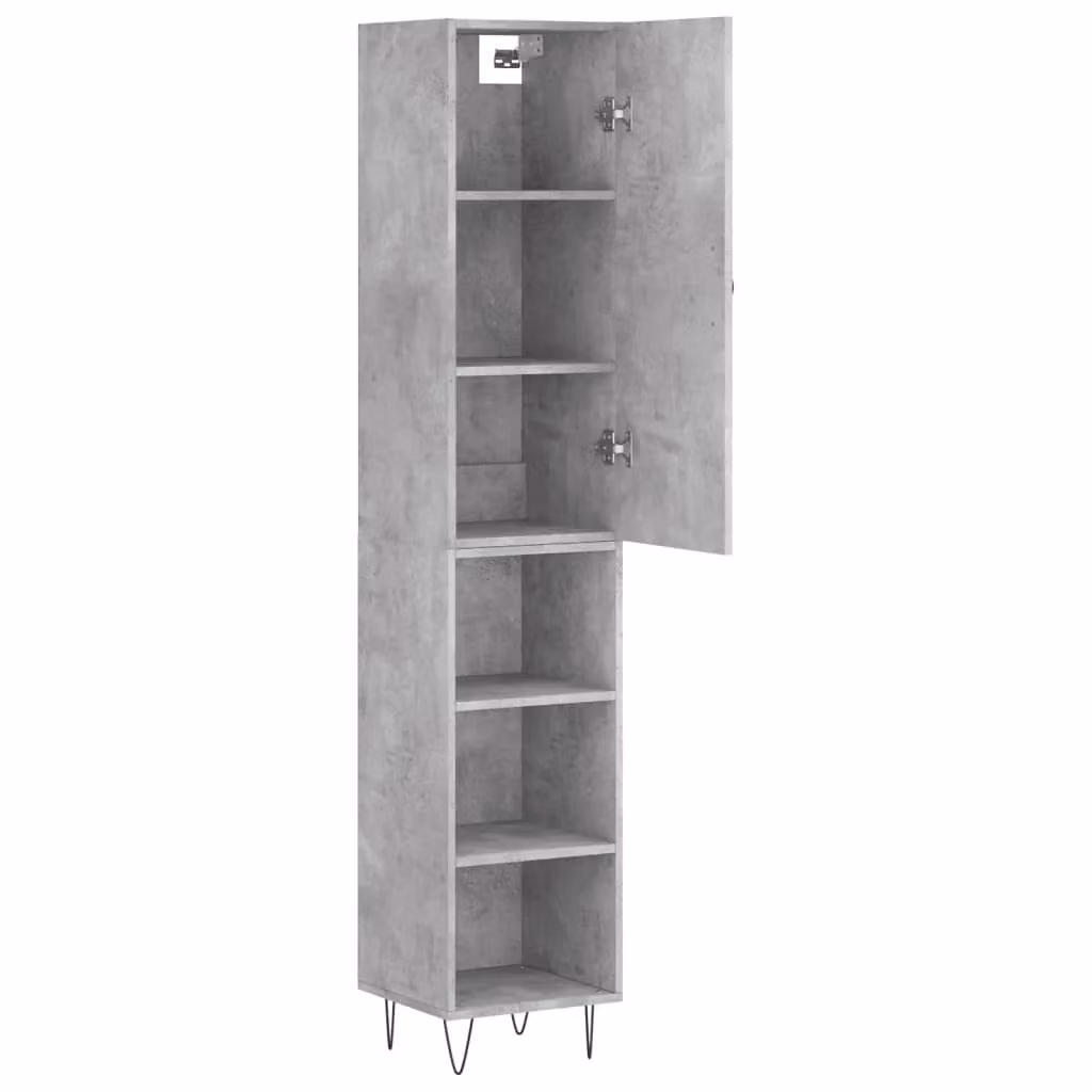Mobile contenitore moderno grigio per cucina e soggiorno in MDF e metallo L/P/H: 34 x 34,5 x 180 cm – 2