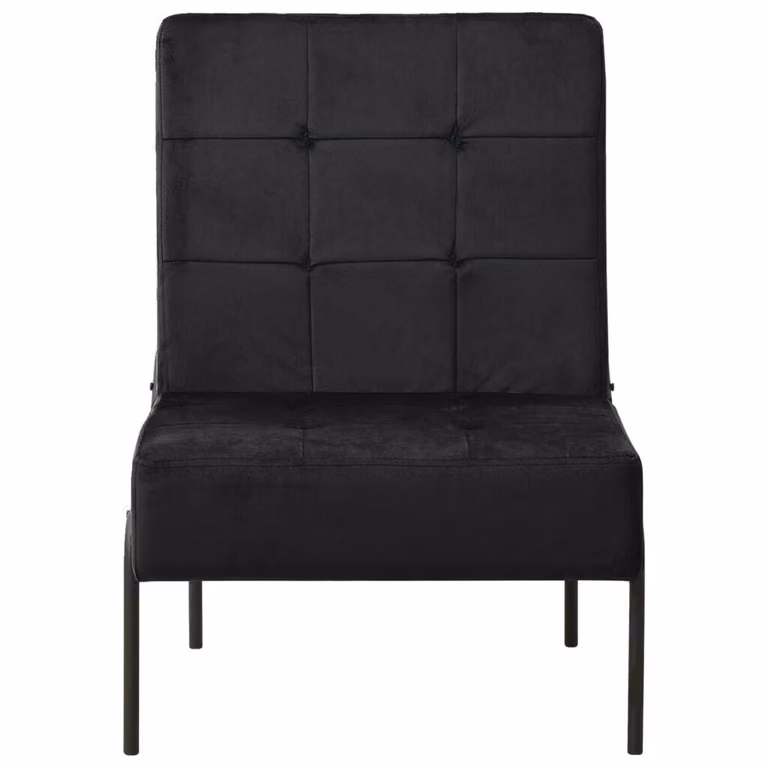 Poltrona Relax 65x79x87 cm Nera in Velluto
