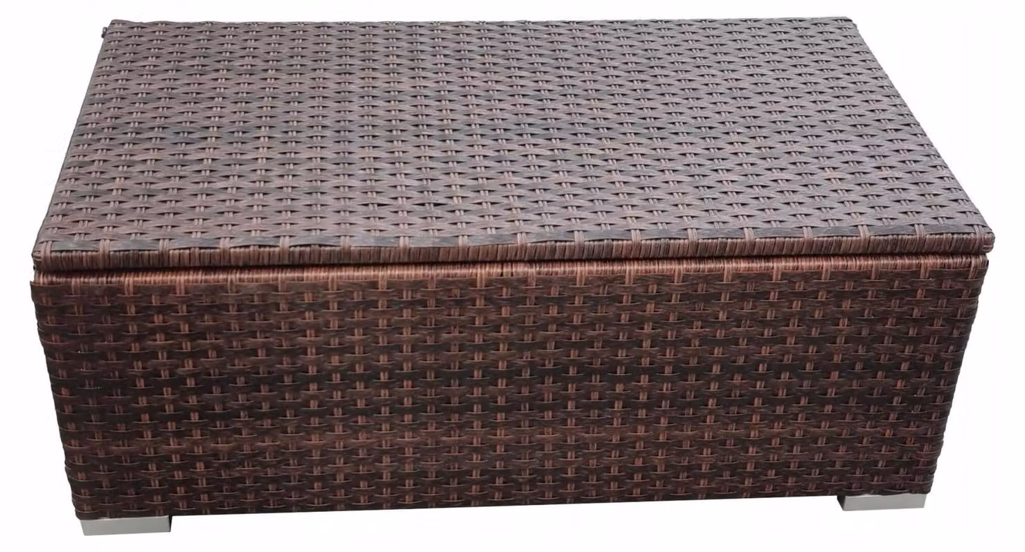 BelloGriardino | scatola da giardino - scatola per cuscini - scatola per cuscini - technorattan - 100x55 cm - marrone scuro - resistente alle intemperie - elegante e pratica
