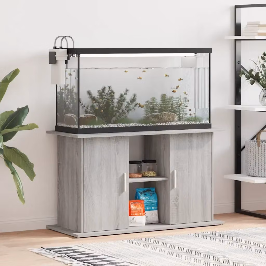 Supporto Acquario in Legno Multistrato Grigio Sonoma CFW3339856 L/P/H: 101 x 41 x 58 cm – 2