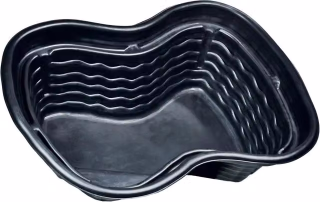 Laghetto artificiale a forma di rene GIORDANOSHOP in PE nero, L 124 cm x P 90 cm x H 58 cm, 250 litri