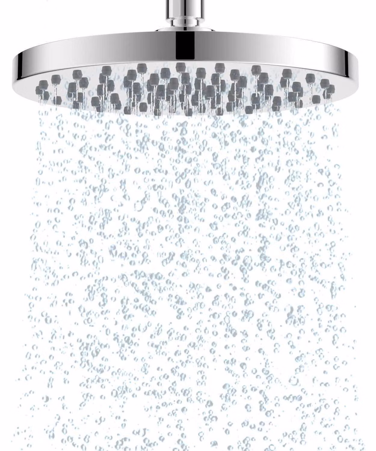 Testina doccia a pioggia, diametro 20,3 cm, rotonda, alta pressione, orientabile, in acciaio inossidabile cromato