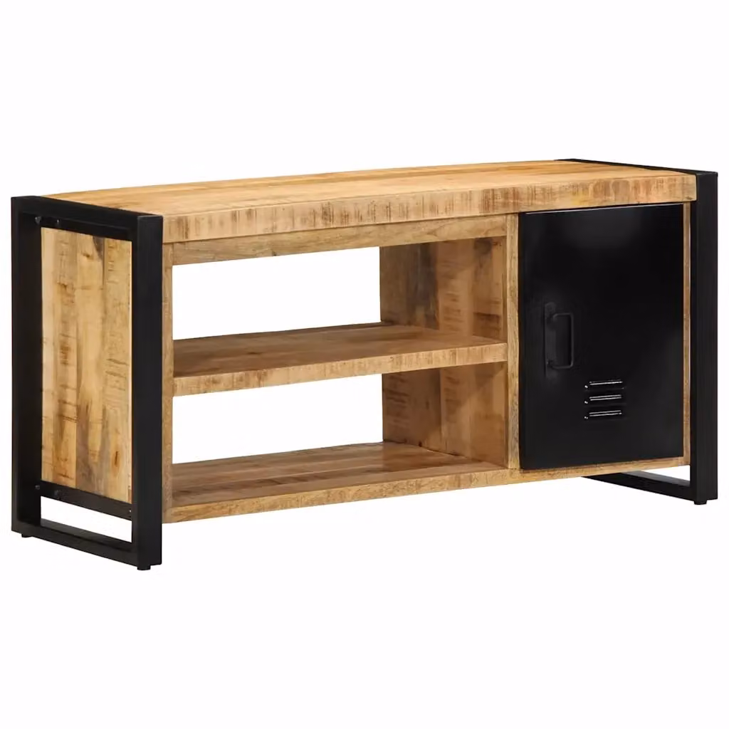 Panca porta scarpe vidaXL in legno di mango marrone L: 100 cm, P: 40 cm, H: 50 cm – 2