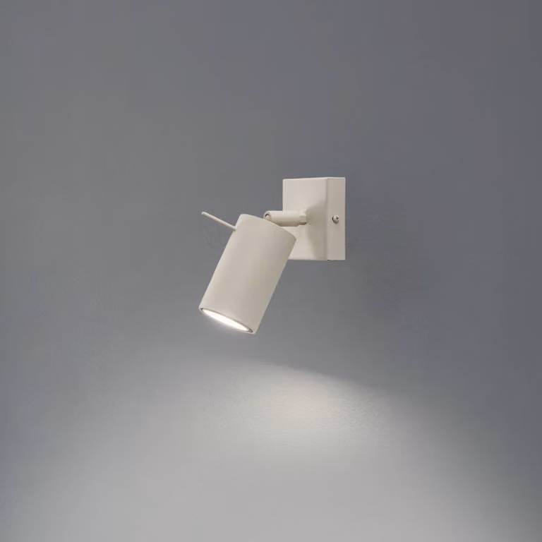 Faretto da parete ad anello, beige, sporgenza 16 cm, acciaio Ring SOLLUX LIGHTING, dimmerabile, Crema / Ambra, Soggiorno / Sala da pranzo, Metallo, Moderno, Faretto alogeno