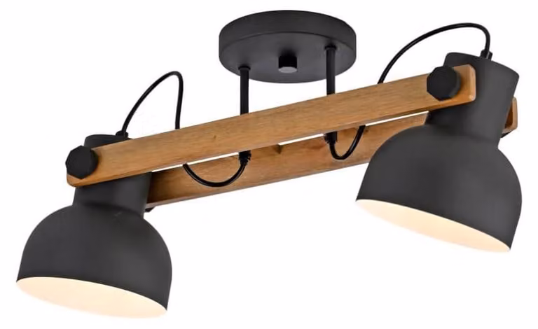 JUST LIGHT CUP 2.0 Lampada da soffitto E27 max. 60W a 2 luci, nera 15744-18