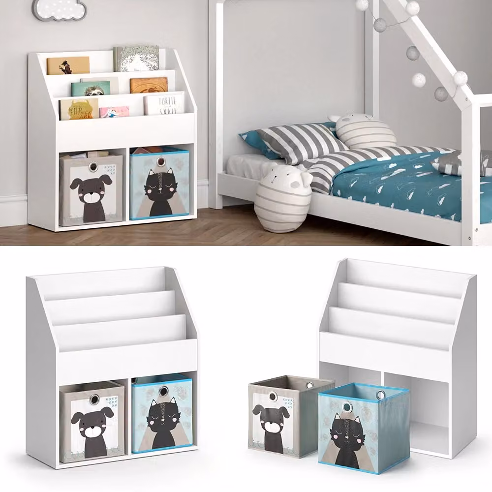 Libreria per bambini Luigi Vicco Bianco L: 72 cm, H: 79 cm, P: 30,7 cm – 2