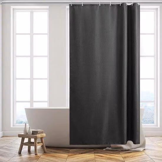 Tenda da bagno grigio scuro, 120 x 200 cm, in tessuto, lavabile, impermeabile, antimuffa