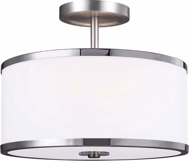 Lampada a Soffitto 2 Luci Rama In Acciaio Nero A Bracci E Sfere In Vetro Opalino