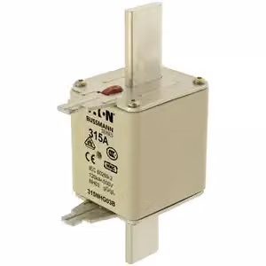 Inserto fusibile Eaton, bassa tensione, 315 A, CA 500 V, 120 kA, NH03, gL/gG, IEC, doppio indicatore di stato, linguetta di azionamento sotto tensione 315NHG03B