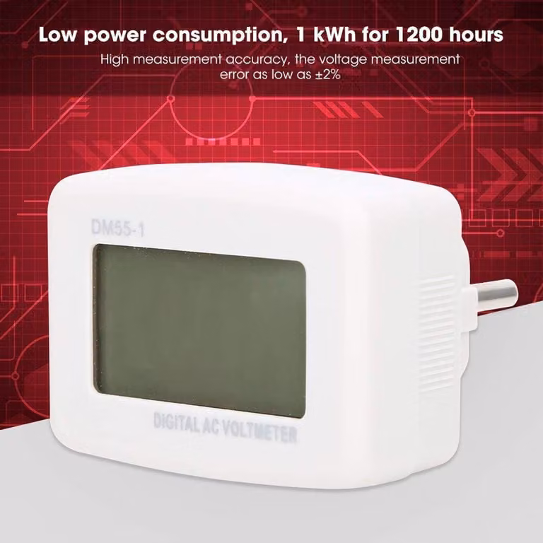 Misuratore elettronico di corrente alternata ad alta precisione per elettrodomestici con spina UE, 230 V, 50 Hz - DM55-1-EU