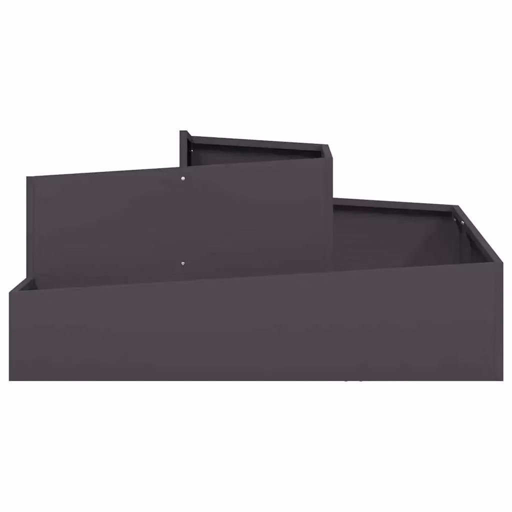 Fioriera da giardino moderna HELLOSHOP26 in acciaio nero stile industriale L: 100 cm, P: 100 cm, H: 50 cm – 2
