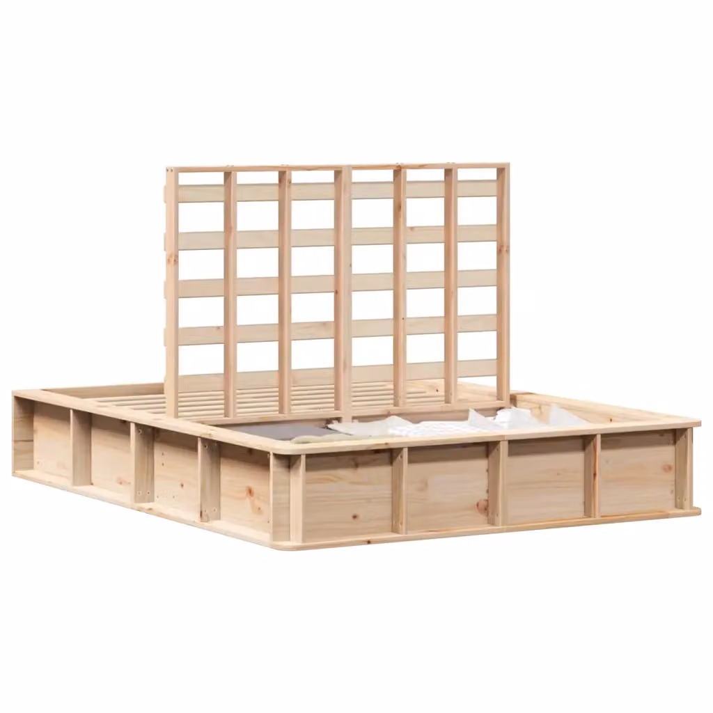 Struttura del letto moderna vidaXL in pino massello marrone L/P: 140 x 190 cm – 2