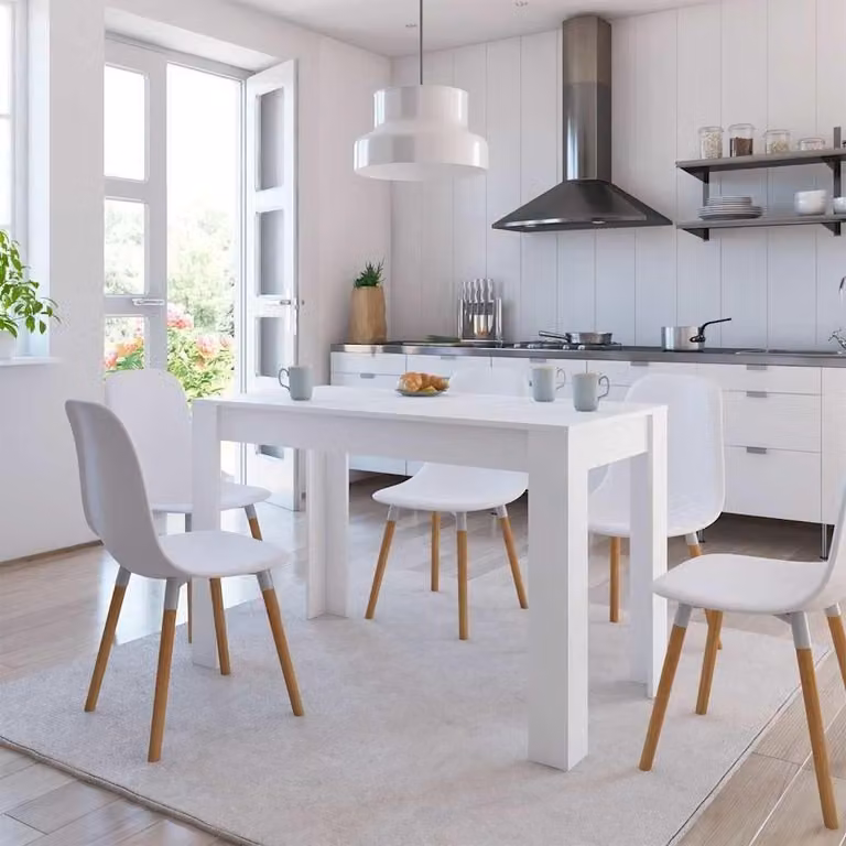 Tavolo da pranzo in legno bianco, dimensioni 120 x 60 x 76 cm