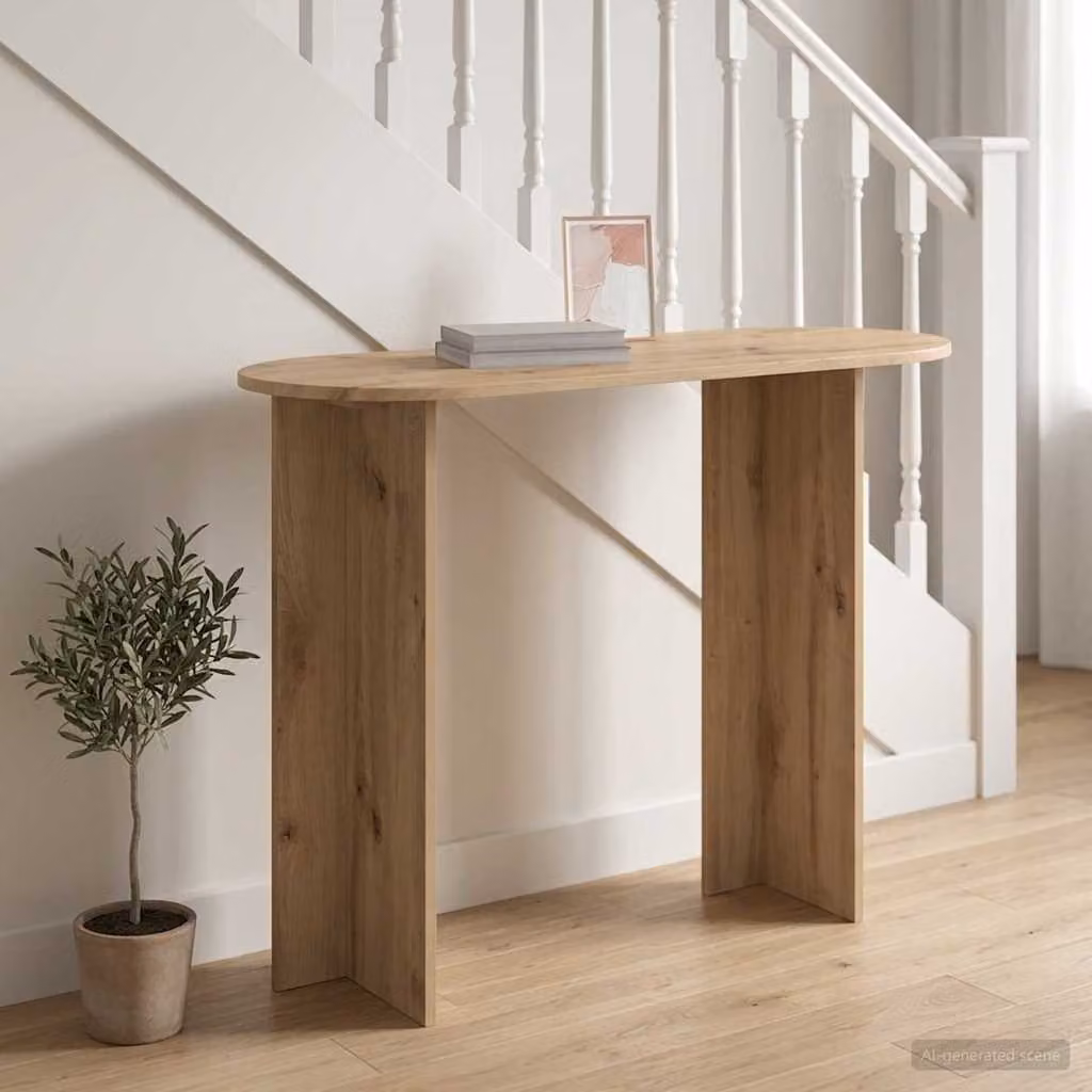 vidaXL Tavolo consolle moderno in rovere marrone L/P/H: 100 x 39,5 x 75 cm