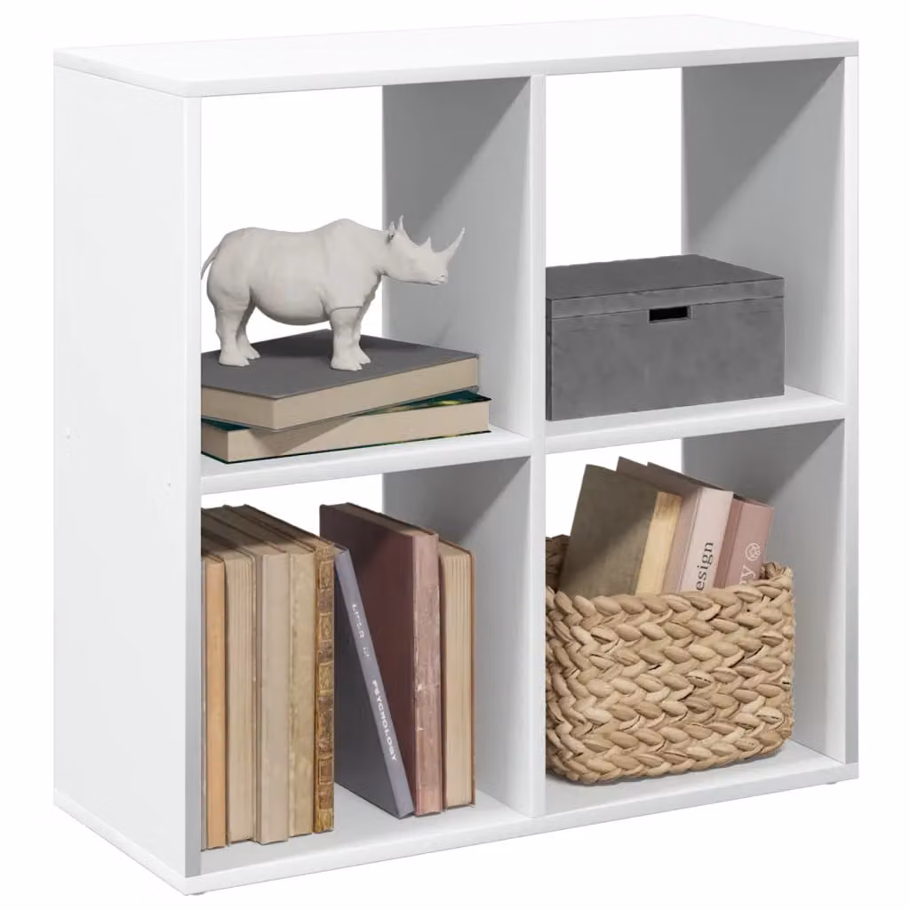 vidaXL Libreria divisoria moderna bianca in legno MDF L: 69,5 cm, P: 29 cm, H: 69,5 cm