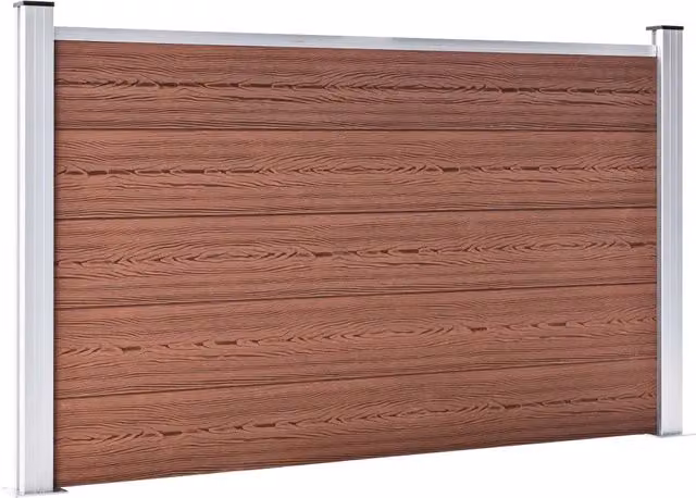 Pannello di recinzione Videx in WPC e alluminio marrone L: 180 cm, H: 105 cm