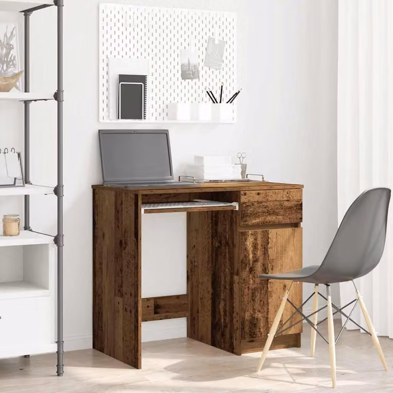 Scrivania vintage vidaXL in legno marrone L: 86 cm, P: 49 cm, H: 76 cm