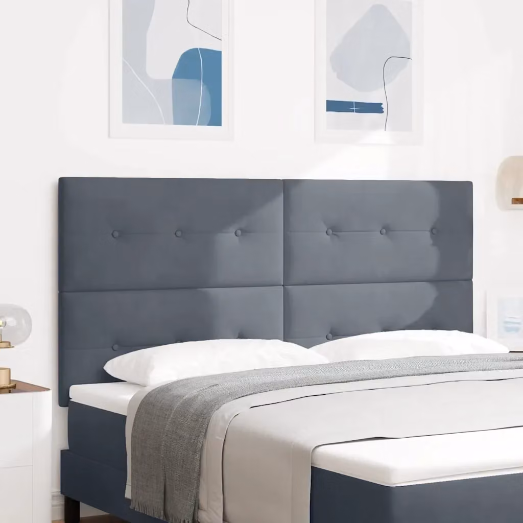 Testiera con illuminazione LED in velluto grigio, Larghezza: 180 cm – 2