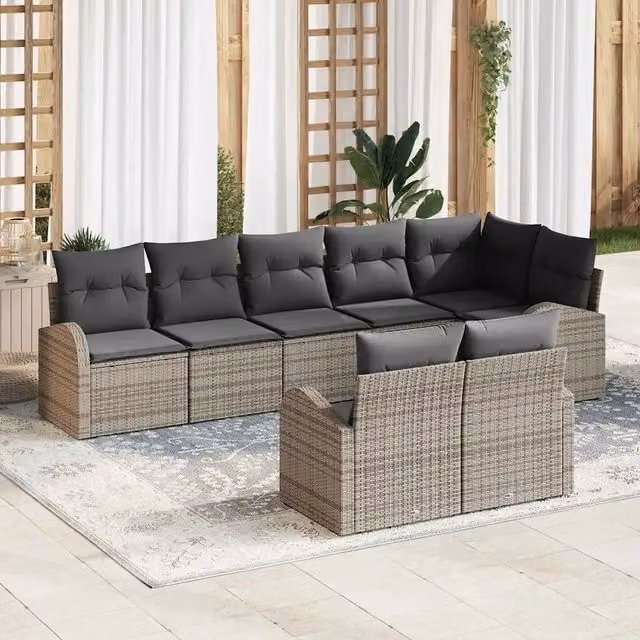 Set Divano da Giardino 8 pz 8-Numero di posti polyrattan 3346089