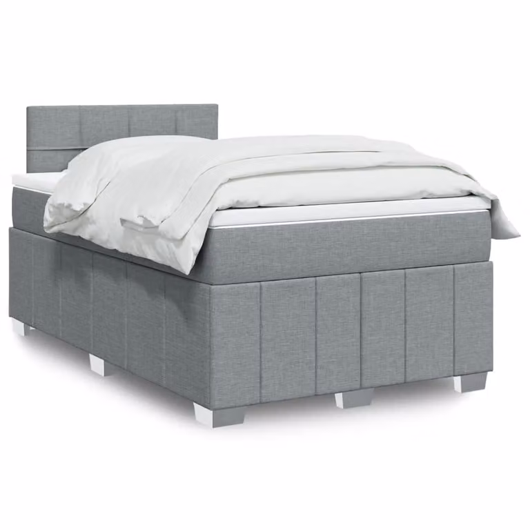vidaXL Letto Ibrido con Materasso Grigio e Bianco L/P: 120 x 200 cm