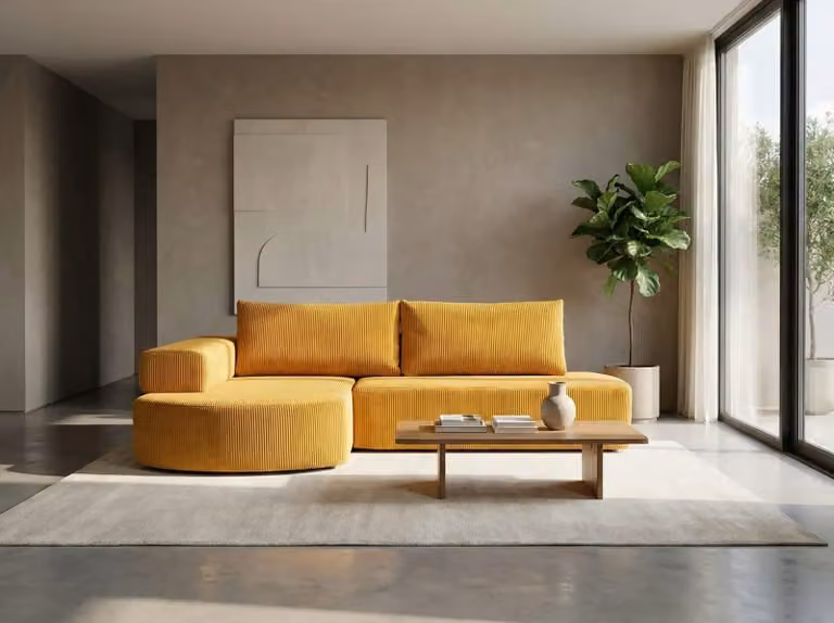 Elegante set di divani ARABELLA - color senape, angolo sinistro
