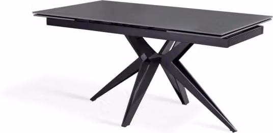 Tavolo da pranzo allungabile IPERBRIKO in ceramica grigia e nero opaco L/P/H: 160-240 x 90 x 76 cm – 1