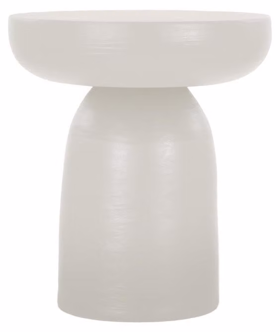 Tavolino Pomax Pretoria, bianco, diametro 40 cm, altezza 45 cm