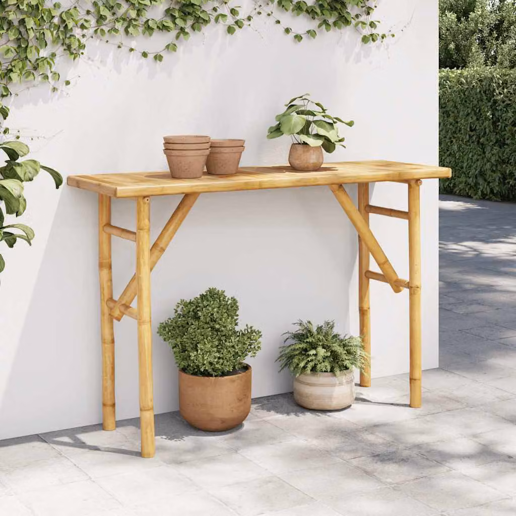 vidaXL Tavolo Consolle in Bambù Marrone L: 115 cm, P: 39 cm, H: 75 cm