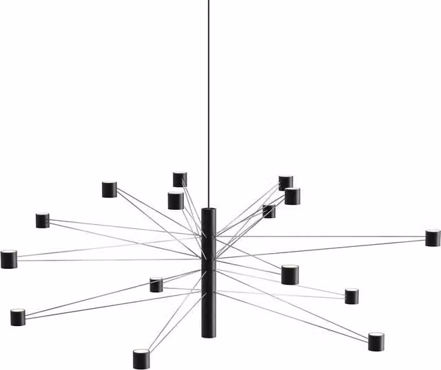 Lampada a sospensione KDLN Polar in metallo nero con tecnologia LED dimmabile e luce bianco caldo