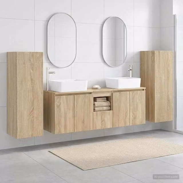 Set di mobili per il bagno 5 pz Rovere Sonoma 3405995
