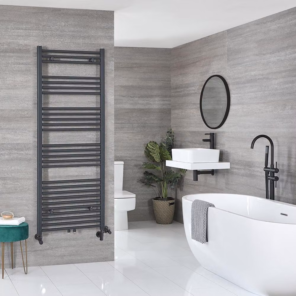 Scaldasalviette Misto Piatto - Termoarredo Bagno Antracite - 790W - Neva