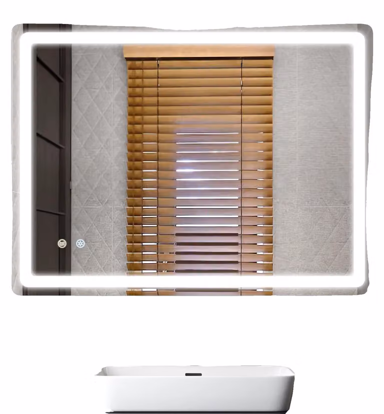 Specchio da bagno a LED, illuminazione intelligente dimmerabile, funzione antiappannamento, dimensioni 60x80 cm