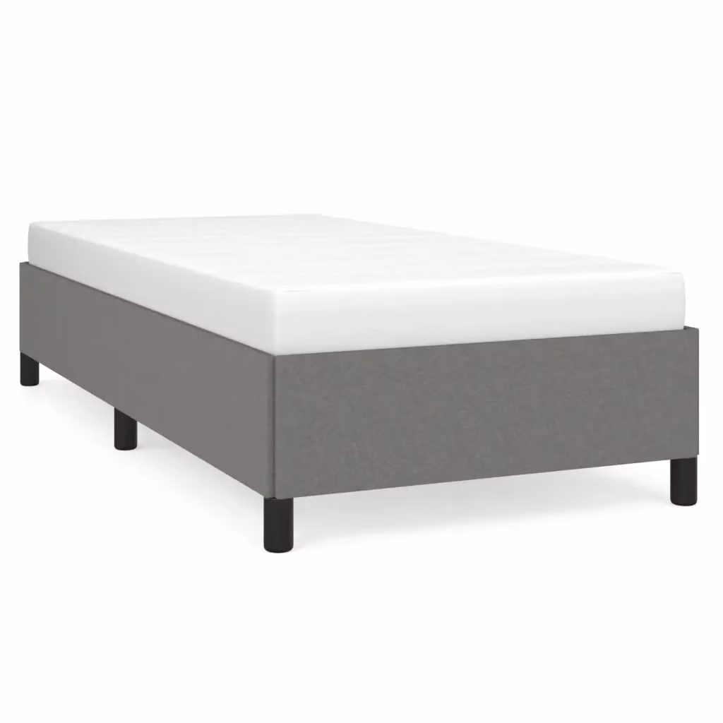 Struttura Letto Giroletto Design Mania in Tessuto Grigio con Doghe in Legno L/P/H: 90 x 200 x 35 cm – 2