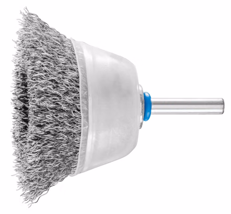 PFERD TOOLS Spazzola a tazza non annodata TBU filo di acciaio inox con albero