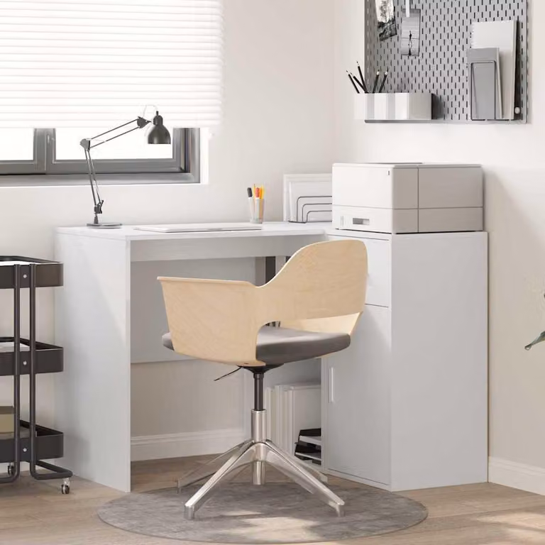 Maison Exclusive - Scrivania ad angolo con cassetto Bianco 102 x 88 x 75 cm