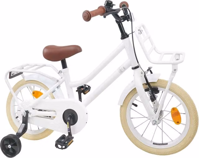 Bicicletta per bambini da 12 pollici DESIGN IN colore bianco con componenti in metallo e gomma