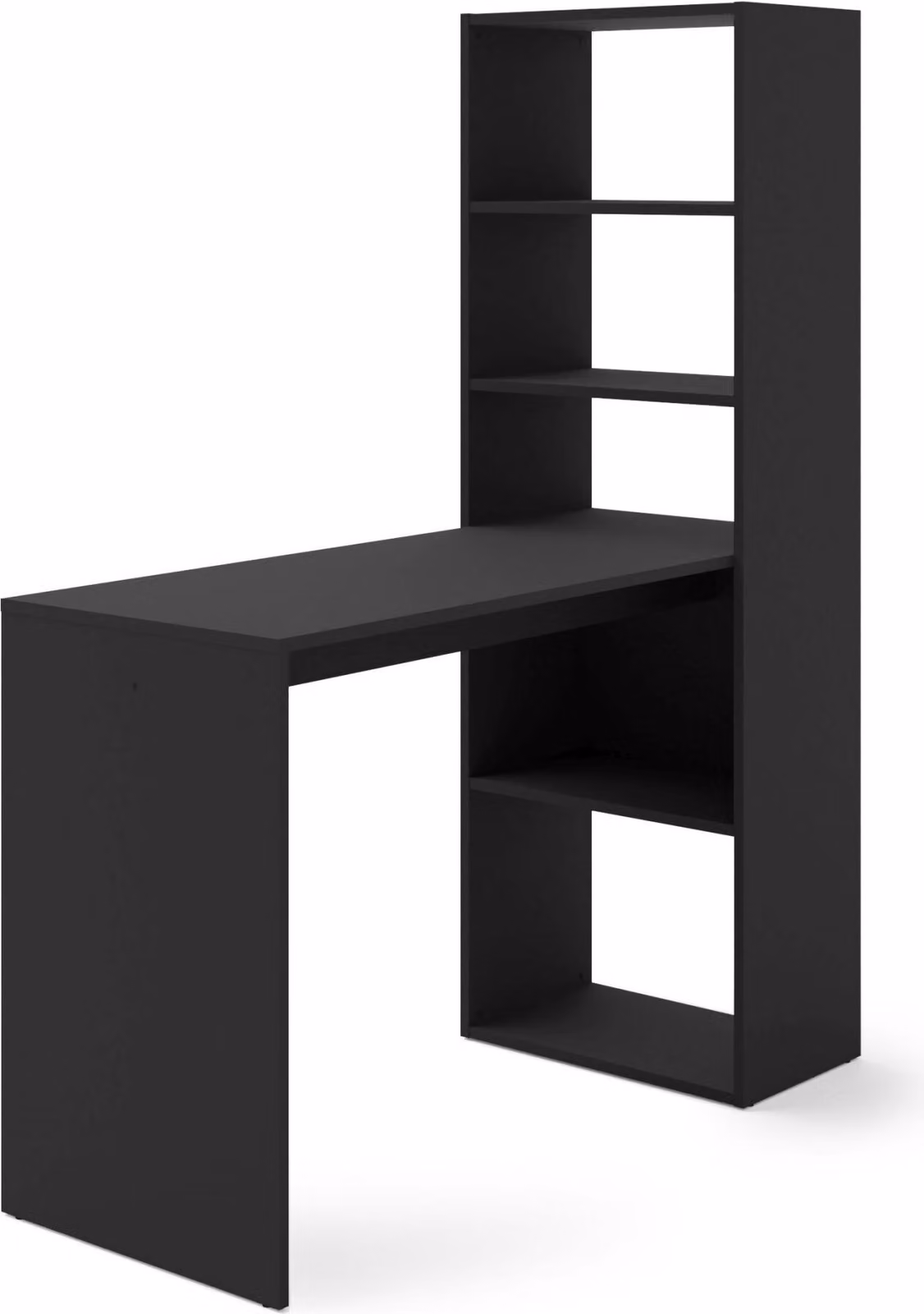 Scrivania con ripiani HARMONY 120 cm BLACK MATT - Scrivania con ripiani Libreria - Scrivania per computer Scrivania da lavoro - Ufficio domestico