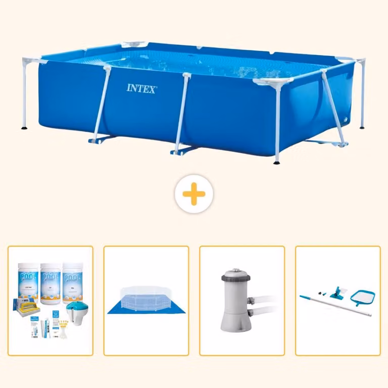 Piscina fuori terra rettangolare - 300x200x75 cm - composta da 5 elementi - modello S20837