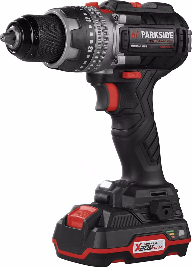 Set di avviamento per trapano a batteria PARKSIDE PERFORMANCE® 20 V "PBSAP 20-Li A1", con batteria e caricabatterie