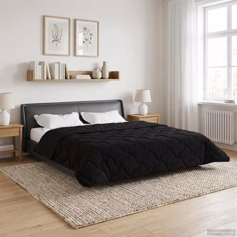 vidaXL Piumone Invernale in Microfibra Traspirabile e Reversibile, Nero, 200 x 220 cm