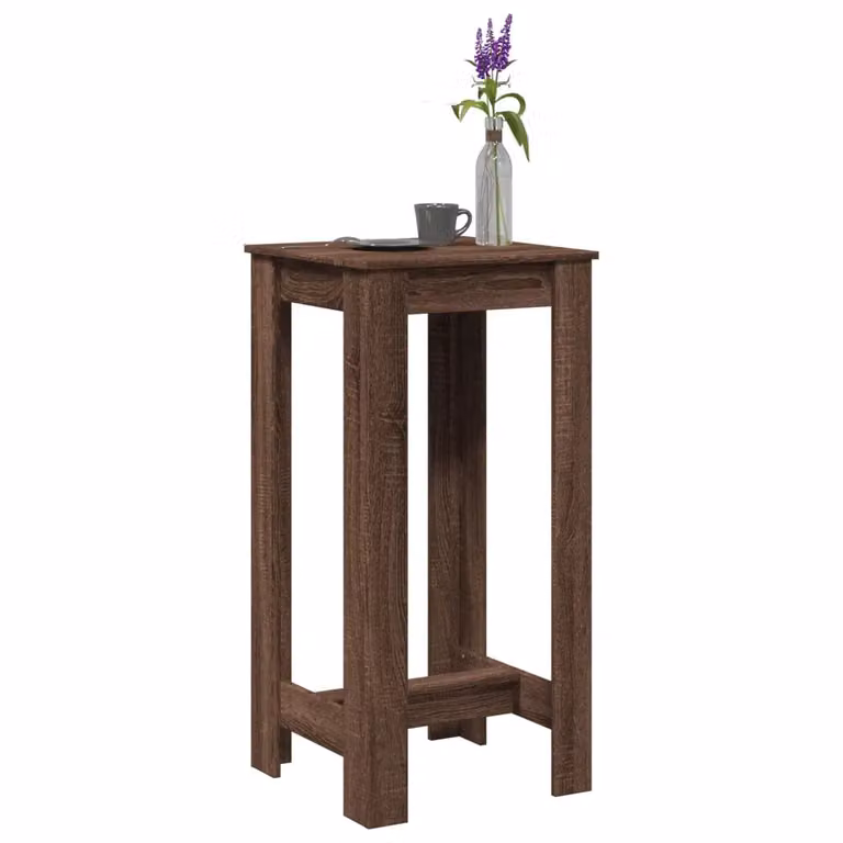 vidaXL Tavolo da Bar Moderno in Rovere Marrone, L/P/H: 51 x 50 x 103,5 cm