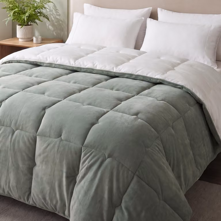 FLANDRIA Piumone Inverno Morbido Reversibile 600g/m², 240x260, Bianco Crema
