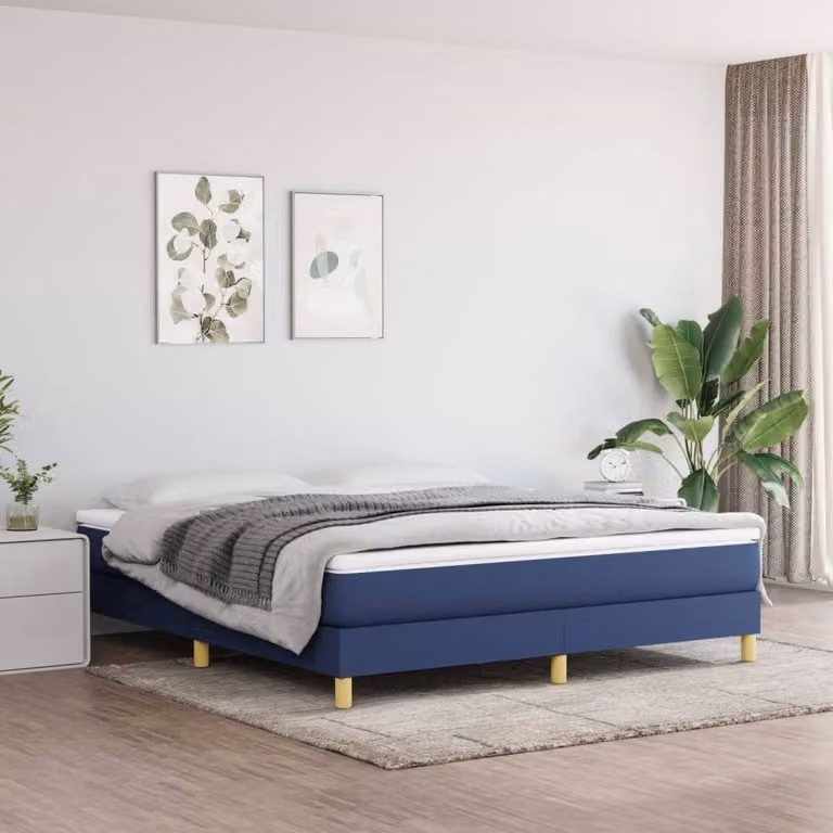 Maison Exclusive - Struttura Letto a Rete a Molle Blu 180x200 cm in Tessuto